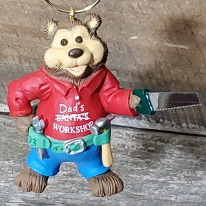 1993 Hallmark Keepsake Ornament - Dad's Workshop - Bear with Tools